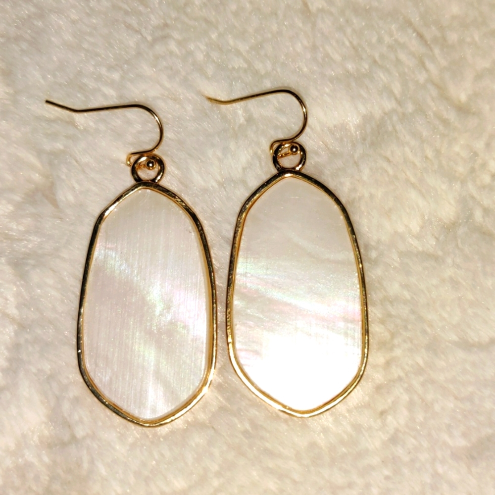 Faux MOP Dangle Earrings